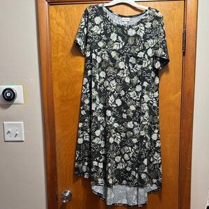 LuLaRoe Black and White Floral High-Low Dress